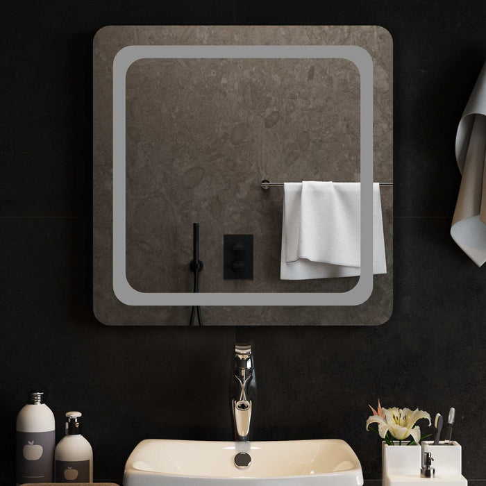 Oglindă de baie cu LED Transparent 60 x 60 cm sticlă securizată WALTI