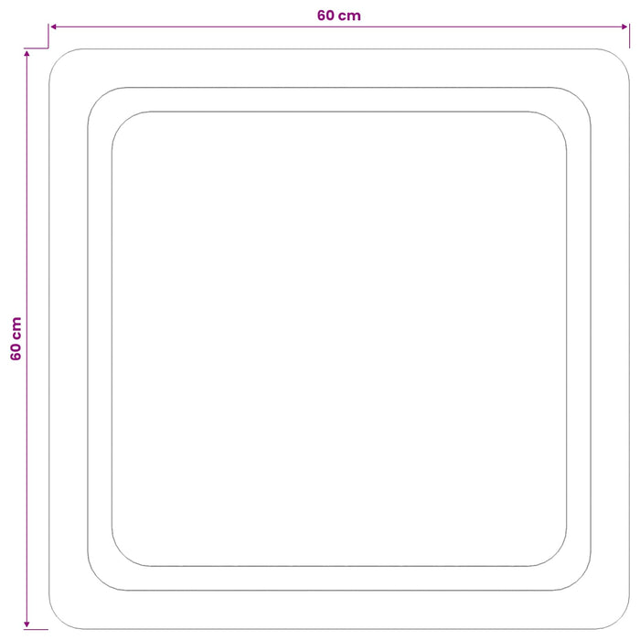 Oglindă de baie cu LED Transparent 60 x 60 cm sticlă securizată WALTI
