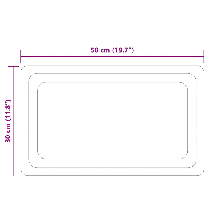 Oglindă de baie cu LED Transparent 50 x 30 cm sticlă securizată WALTI