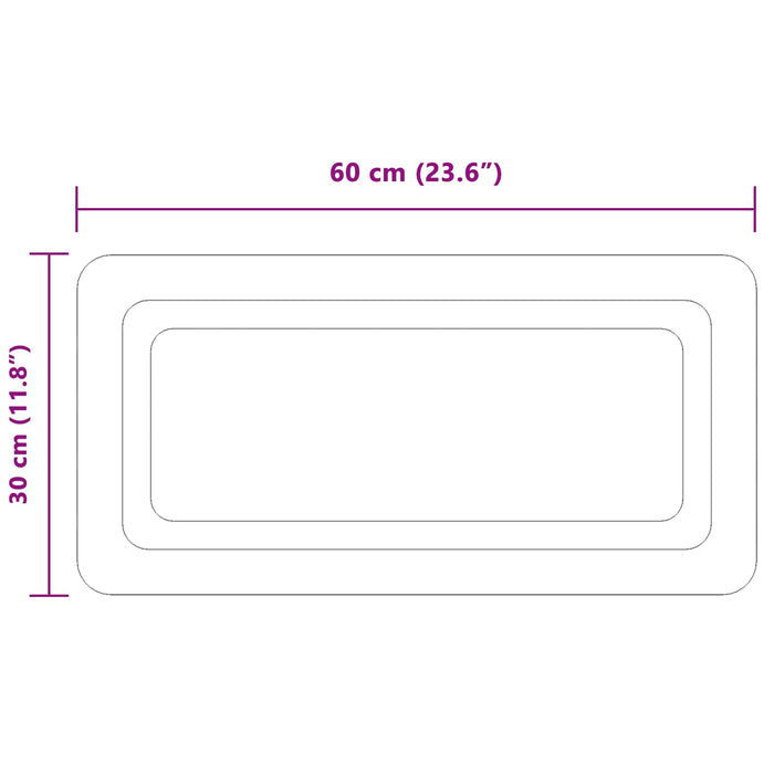 Oglindă de baie cu LED Transparent 60 x 30 cm sticlă securizată WALTI