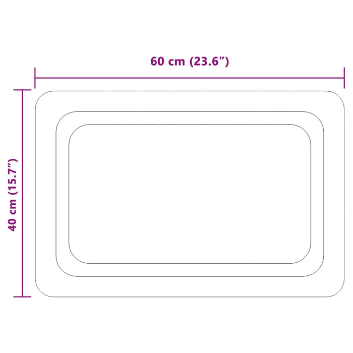 Oglindă de baie cu LED Transparent 60 x 40 cm sticlă securizată WALTI