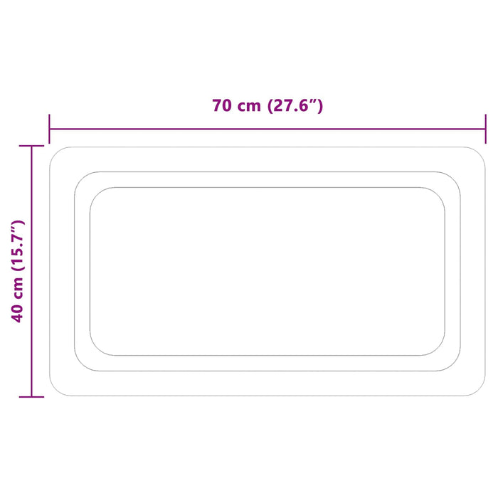 Oglindă de baie cu LED Transparent 70 x 40 cm sticlă securizată WALTI