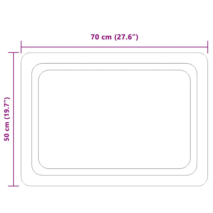 Oglindă de baie cu LED Transparent 70 x 50 cm sticlă securizată WALTI