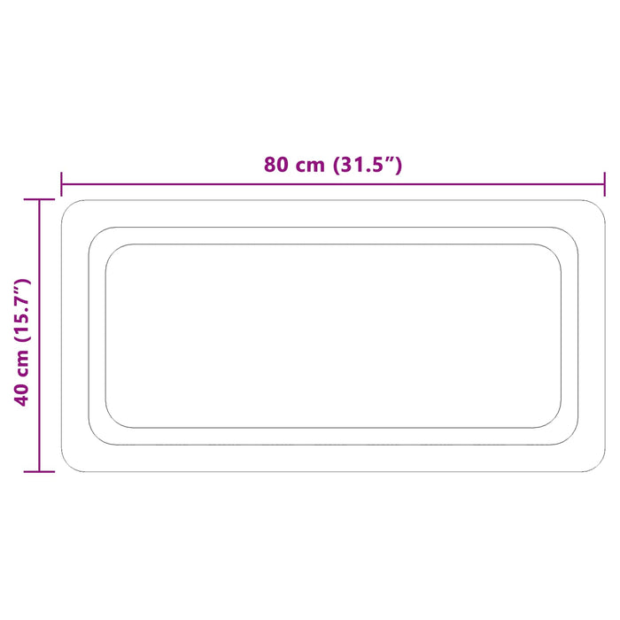 Oglindă de baie cu LED Transparent 80 x 40 cm sticlă securizată WALTI