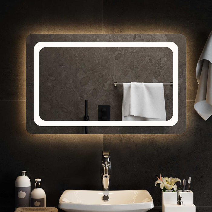 Oglindă de baie cu LED Transparent 80 x 50 cm sticlă securizată WALTI