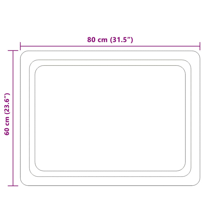 Oglindă de baie cu LED Transparent 80 x 60 cm sticlă securizată WALTI
