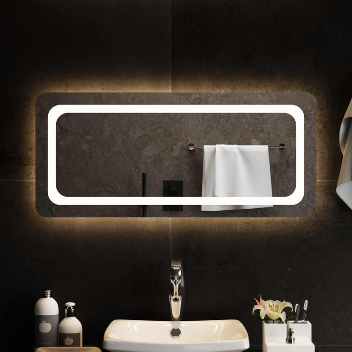 Oglindă de baie cu LED Transparent 90 x 40 cm sticlă securizată WALTI