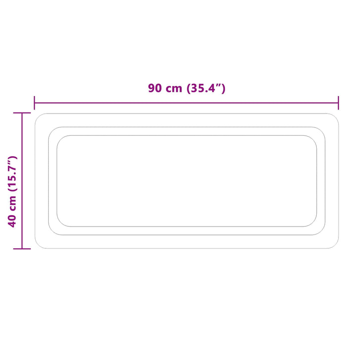 Oglindă de baie cu LED Transparent 90 x 40 cm sticlă securizată WALTI