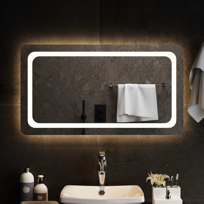 Oglindă de baie cu LED Transparent 90 x 50 cm sticlă securizată WALTI
