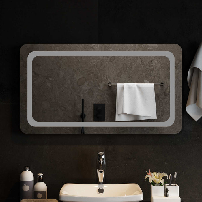 Oglindă de baie cu LED Transparent 90 x 50 cm sticlă securizată WALTI