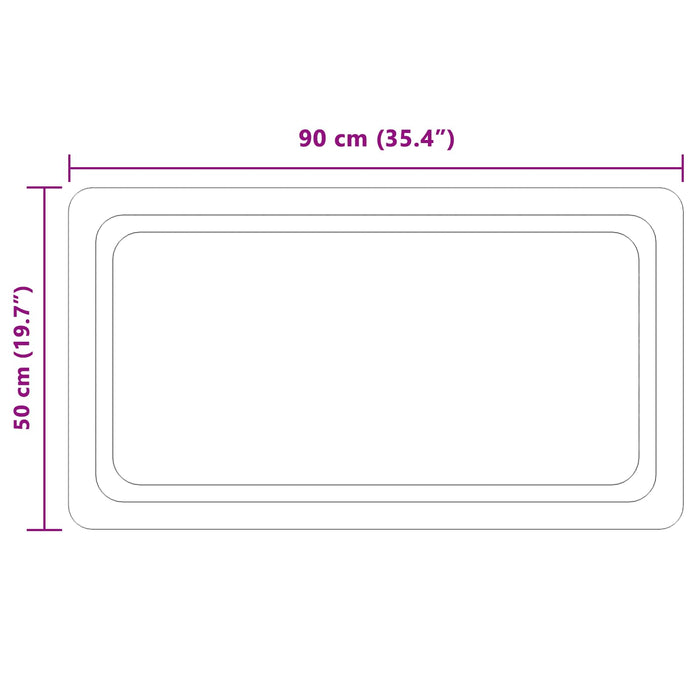 Oglindă de baie cu LED Transparent 90 x 50 cm sticlă securizată WALTI