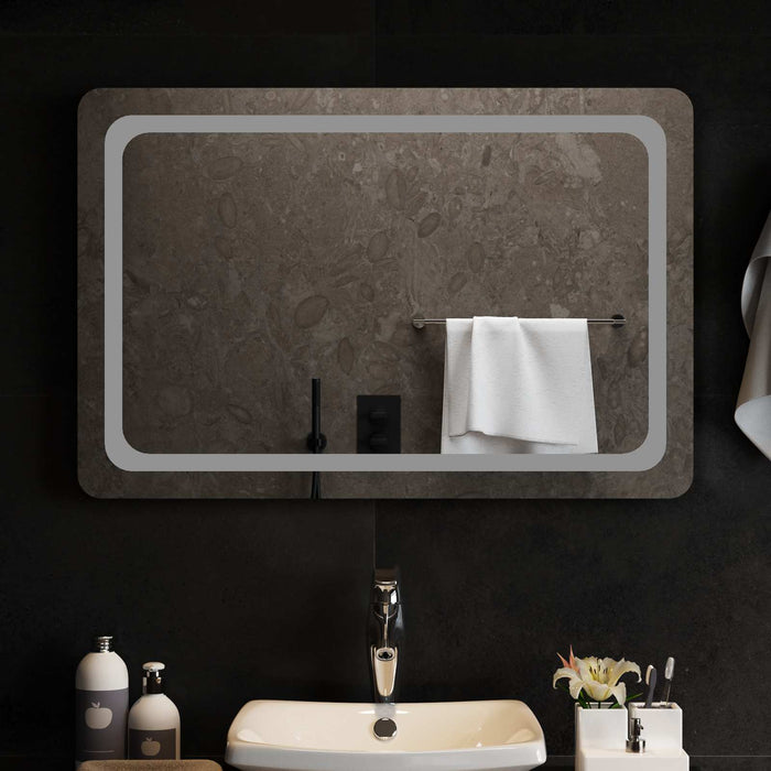 Oglindă de baie cu LED Transparent 90 x 60 cm sticlă securizată WALTI
