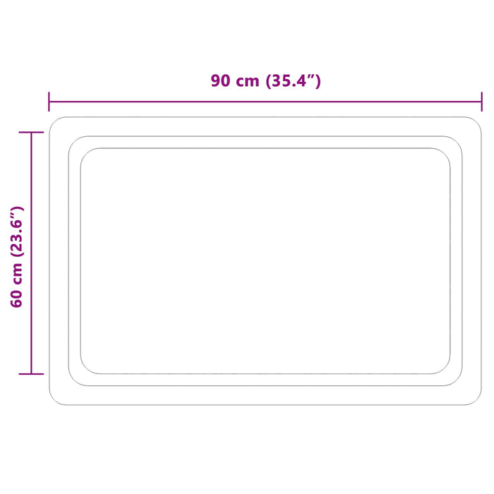 Oglindă de baie cu LED Transparent 90 x 60 cm sticlă securizată WALTI