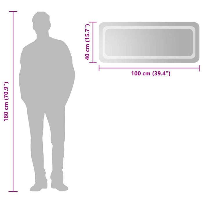 Oglindă de baie cu LED cu oglindă Transparent 100 x 40 cm WALTI