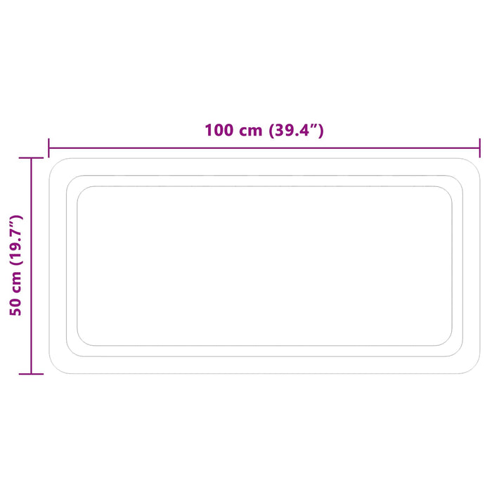 Oglindă de baie cu LED cu oglindă Transparent 100 x 50 cm WALTI