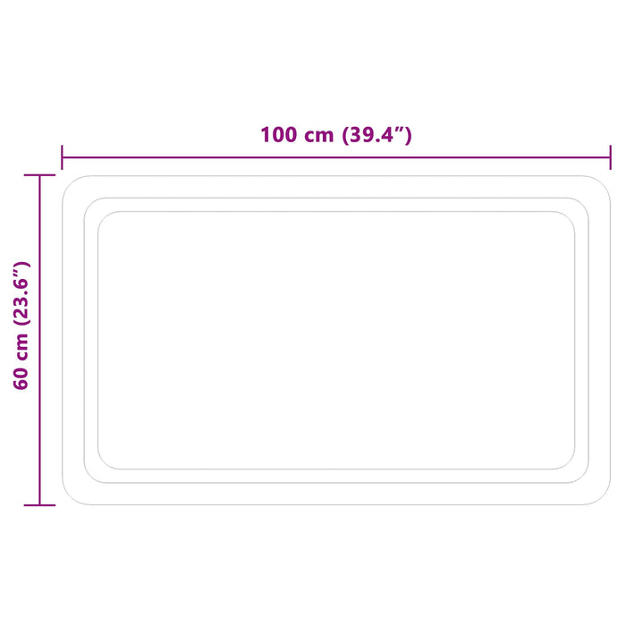 Oglindă de baie cu LED cu oglindă Transparent 100 x 60 cm WALTI