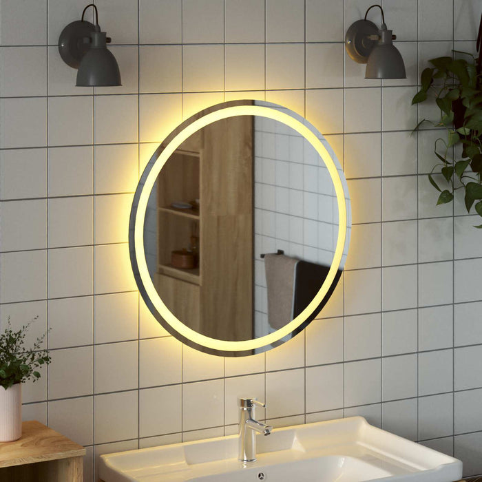 Oglindă de baie cu LED Transparent Ø 70 cm sticlă securizată WALTI