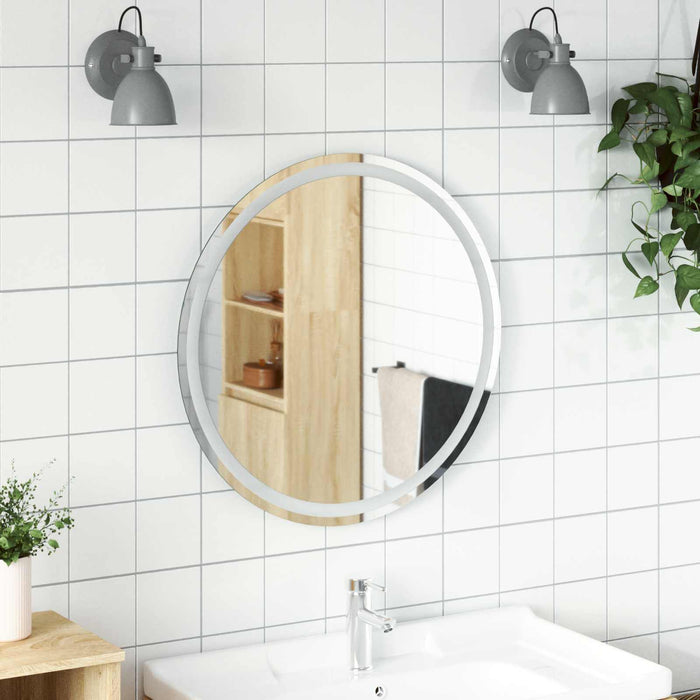 Oglindă de baie cu LED Transparent Ø 70 cm sticlă securizată WALTI