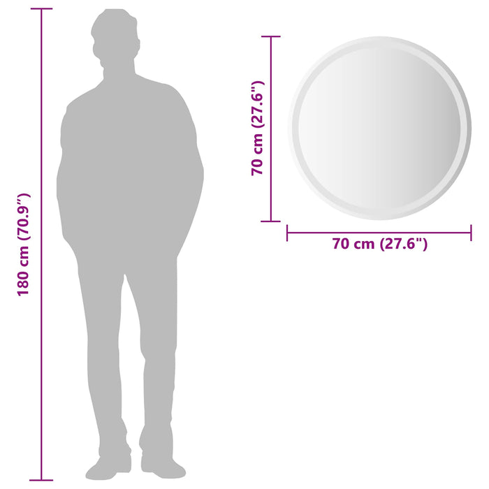 Oglindă de baie cu LED Transparent Ø 70 cm sticlă securizată WALTI