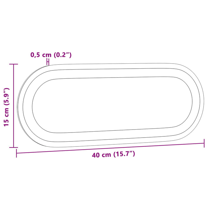 Oglindă de baie cu LED Transparent 40 x 15 cm sticlă securizată - WALTI WALTI