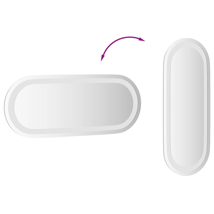 Oglindă de baie cu LED Transparent 50 x 20 cm sticlă securizată WALTI