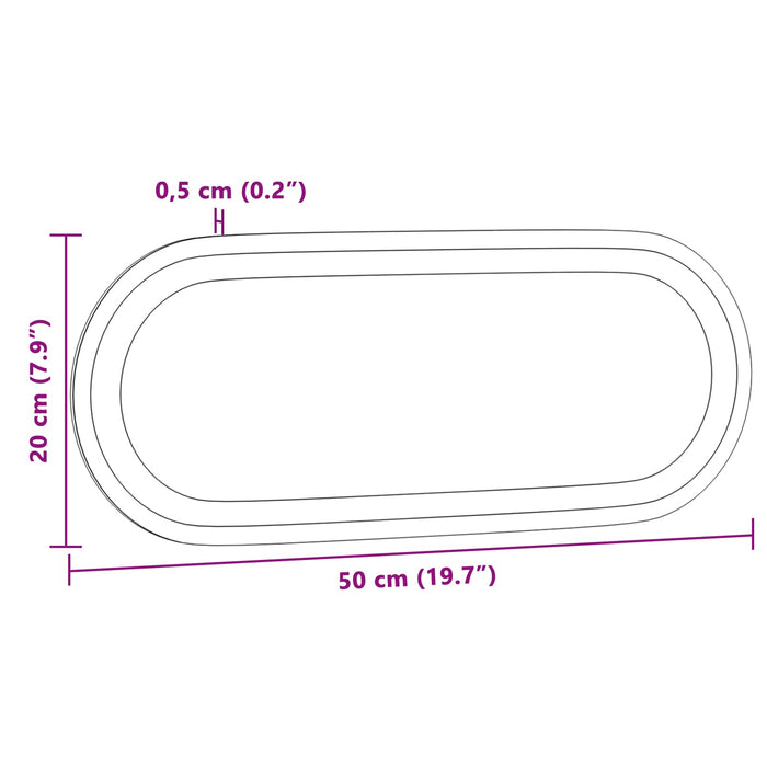 Oglindă de baie cu LED Transparent 50 x 20 cm sticlă securizată WALTI