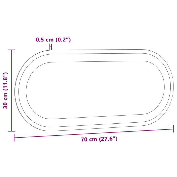 Oglindă de baie cu LED Transparent 70 x 30 cm sticlă securizată WALTI