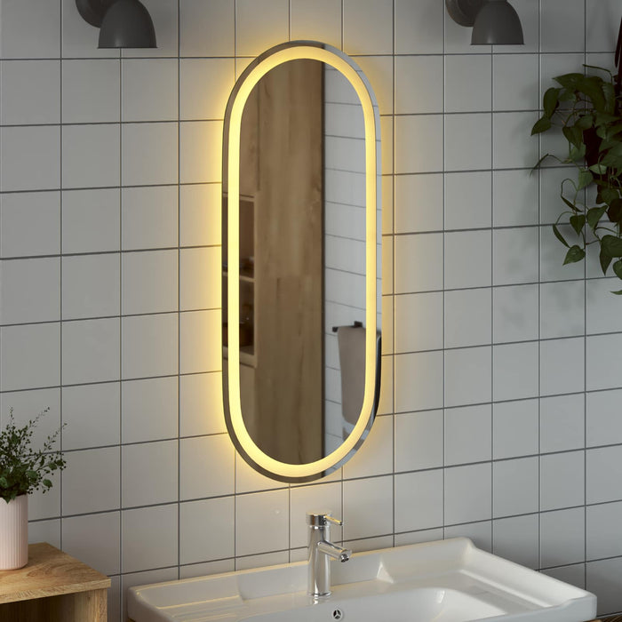 Oglindă de baie cu LED Transparent 90 x 40 cm sticlă securizată WALTI