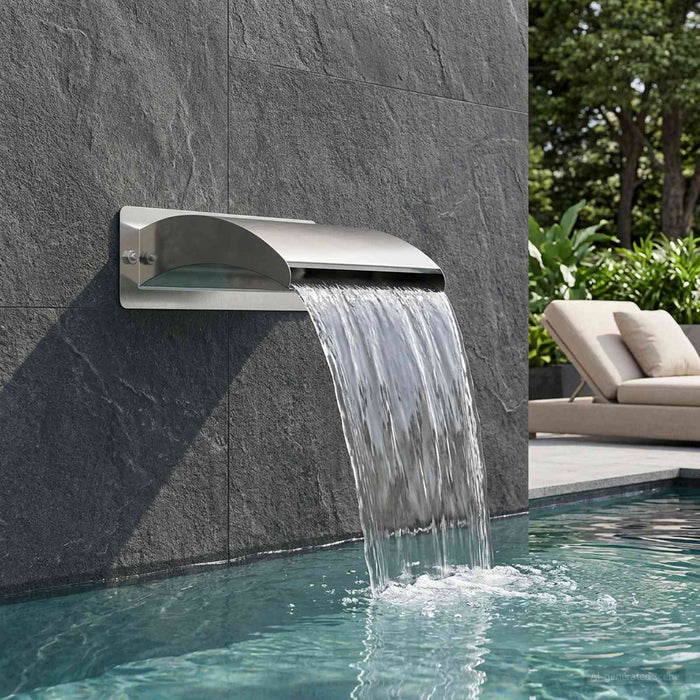 Cascadă de Piscină cu LED Oțel inoxidabil 304 30 x 9 x 26 cm - WALTI WALTI