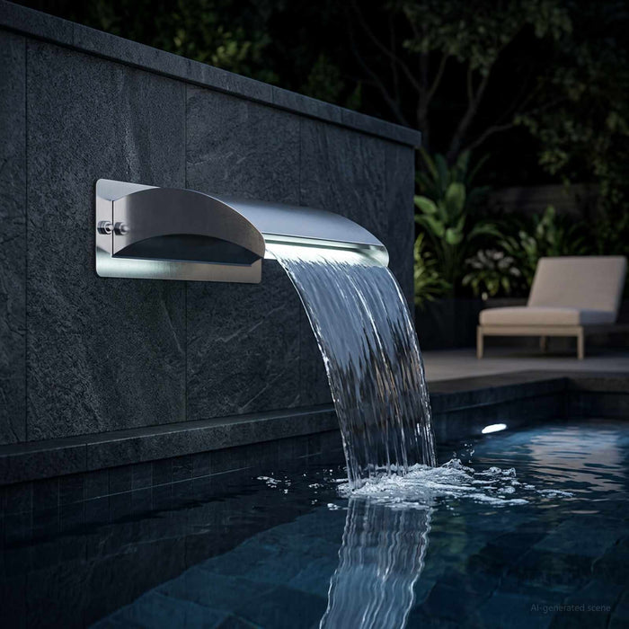 Cascadă de Piscină cu LED Oțel inoxidabil 304 30 x 9 x 26 cm - WALTI WALTI