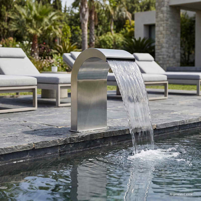 Cascadă de Piscină cu LED Oțel inoxidabil 304 45 x 30 x 65 cm WALTI