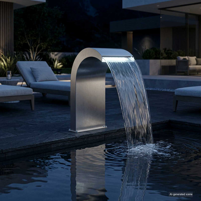 Cascadă de Piscină cu LED Oțel inoxidabil 304 45 x 30 x 65 cm WALTI