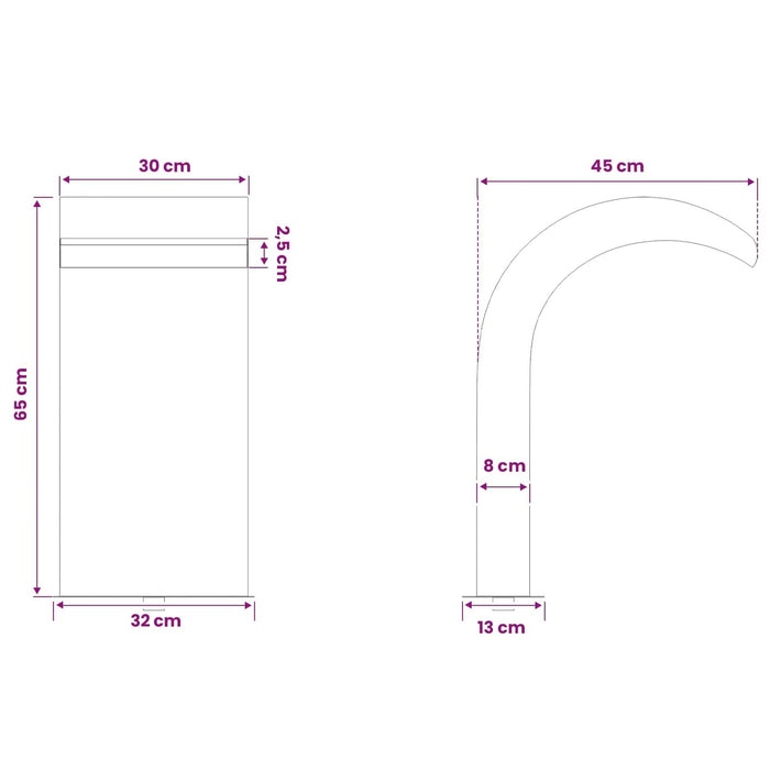 Cascadă de Piscină cu LED Oțel inoxidabil 304 45 x 30 x 65 cm WALTI