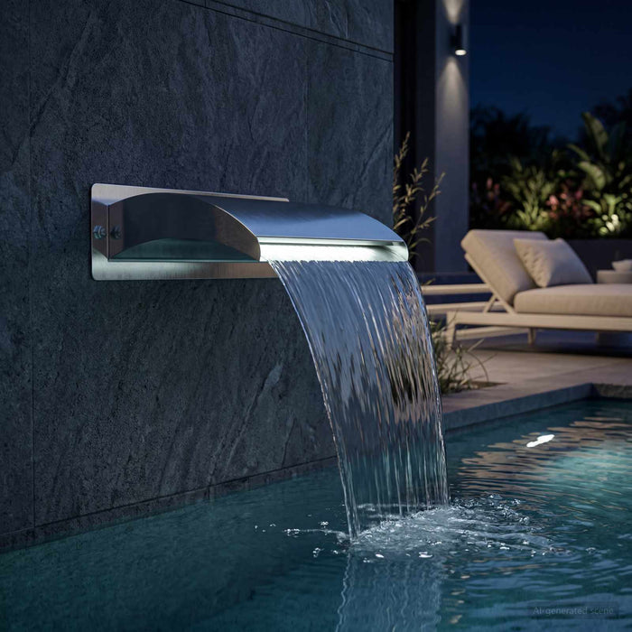 Cascadă de Piscină cu LED Oțel inoxidabil 304 51 x 26 x 13 cm - WALTI WALTI