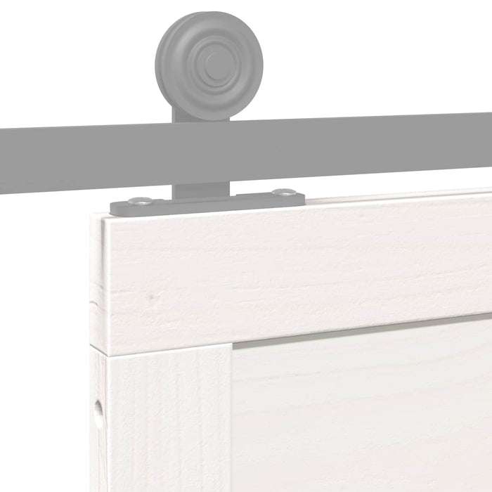 Ușă hambar Alb 80 x 2,5 x 208 cm Lemn masiv de pin WALTI