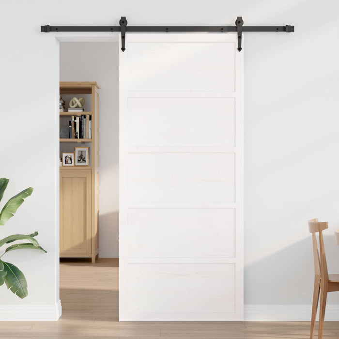 Ușă hambar Alb 80 x 2,5 x 208 cm Lemn masiv de pin WALTI