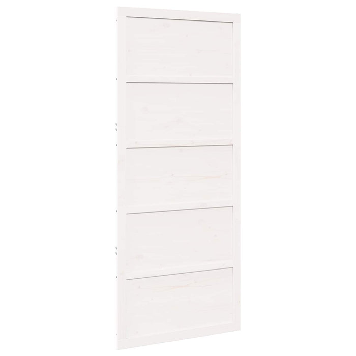 Ușă hambar Alb 80 x 2,5 x 208 cm Lemn masiv de pin WALTI