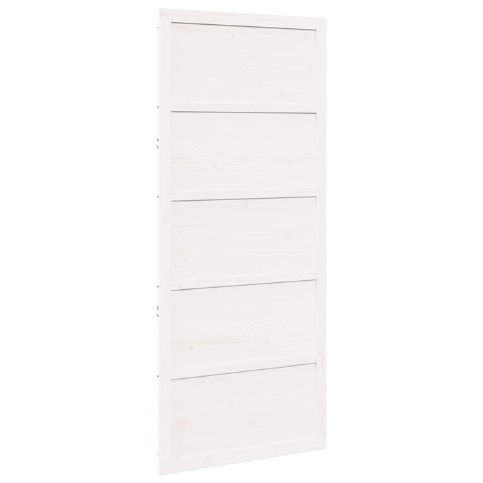 Ușă hambar Alb 80 x 2,5 x 208 cm Lemn masiv de pin WALTI