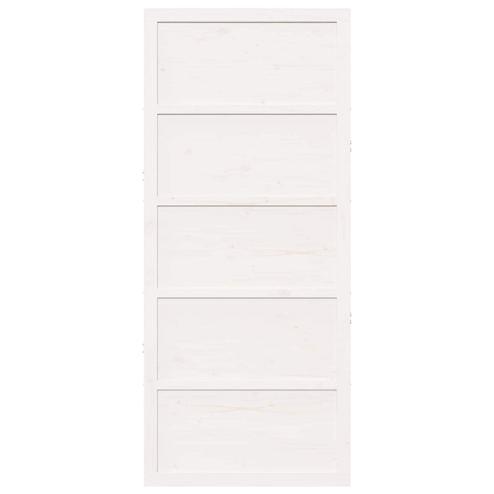 Ușă hambar Alb 80 x 2,5 x 208 cm Lemn masiv de pin WALTI