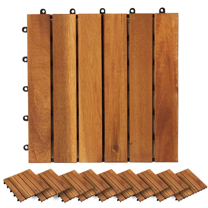 Plăci pentru Deck 30 pcs Maro 30 x 30 cm Lemn de Acacia - WALTI WALTI
