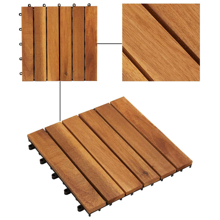 Plăci pentru Deck 30 pcs Maro 30 x 30 cm Lemn de Acacia - WALTI WALTI
