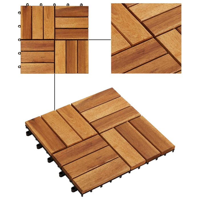 Plăci pentru Deck 20 pcs Maro 30 x 30 cm Lemn de Acacia - WALTI WALTI
