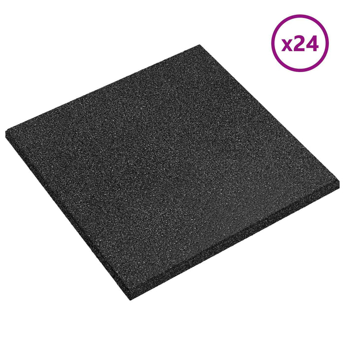 Plăci de Protecție la Cădere 24 pcs Negru 50 x 50 cm Cauciuc - WALTI WALTI