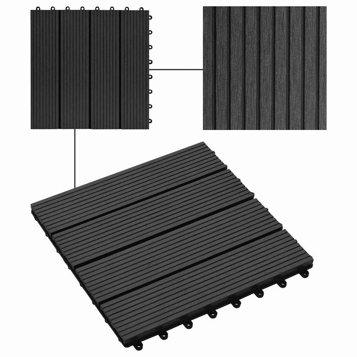 Plăci pentru Deck 22 pcs Negru 30 x 30 cm Lemn compozit - WALTI WALTI
