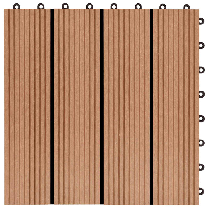 Plăci pentru Deck 22 pcs Lemn de tec 30 x 30 cm Lemn compozit - WALTI WALTI