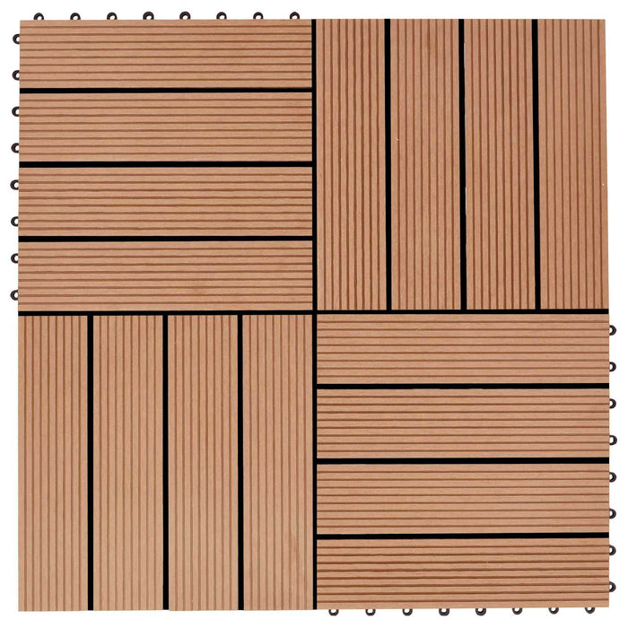 Plăci pentru Deck 22 pcs Lemn de tec 30 x 30 cm Lemn compozit - WALTI WALTI