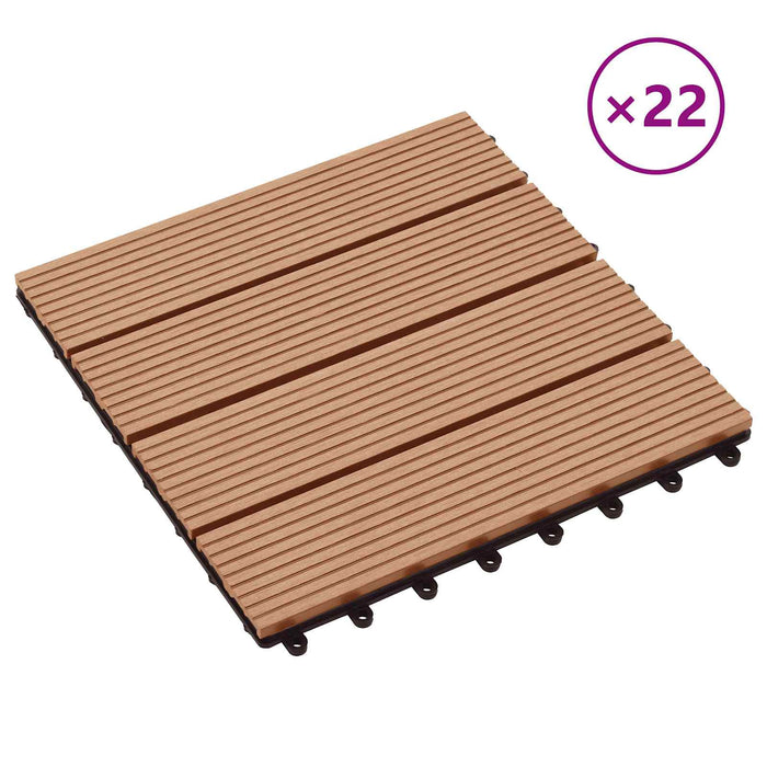 Plăci pentru Deck 22 pcs Lemn de tec 30 x 30 cm Lemn compozit - WALTI WALTI
