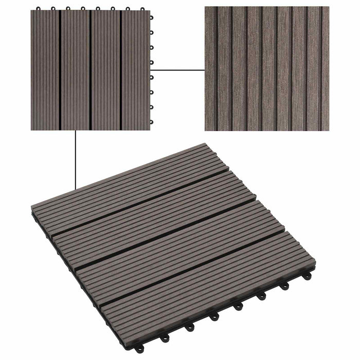 Plăci pentru Deck 22 pcs Maro închis 30 x 30 cm Lemn compozit - WALTI WALTI