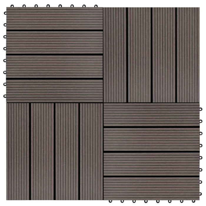 Plăci pentru Deck 22 pcs Maro închis 30 x 30 cm Lemn compozit - WALTI WALTI