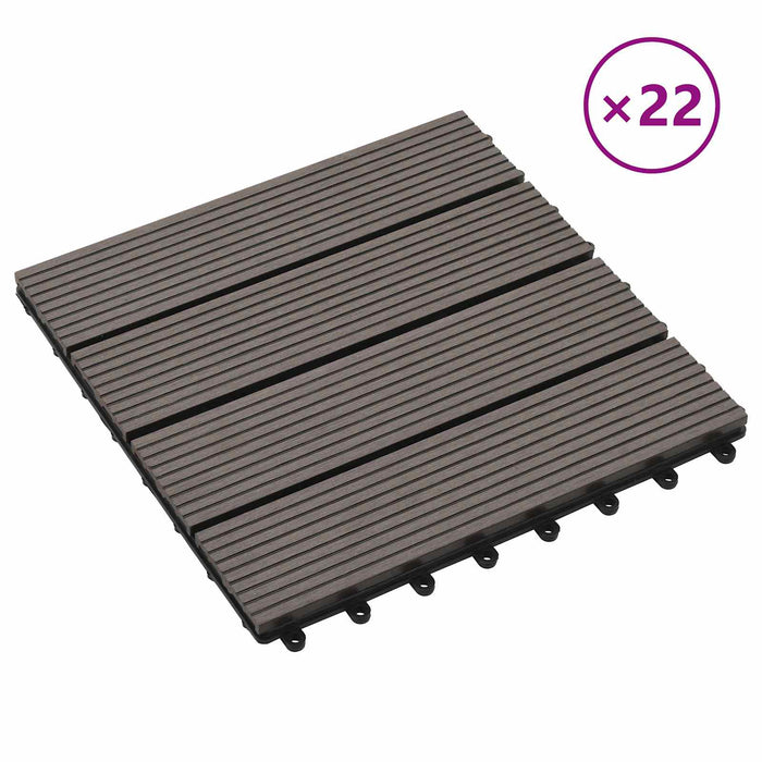 Plăci pentru Deck 22 pcs Maro închis 30 x 30 cm Lemn compozit - WALTI WALTI